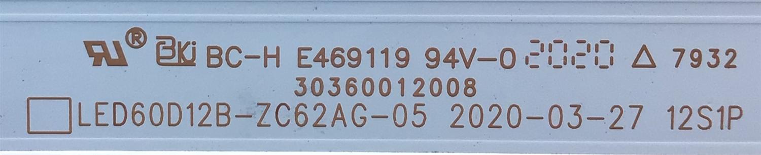 KIT DE LED'S PARA TV ONN (4 PIEZAS) / NUMERO DE PARTE 30360012007 / 30360012008 / LED60D12A-ZC62AG-05 / LED60D12B-ZC62AG-05 / 60000M035 / 60000M045 / 200807BF3 / 200808BF3 - Imagen 3